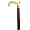 Solid Wood 2 Part Folding Walking Stick with Carved Brass Handle for Men & Women 36 Inches Long