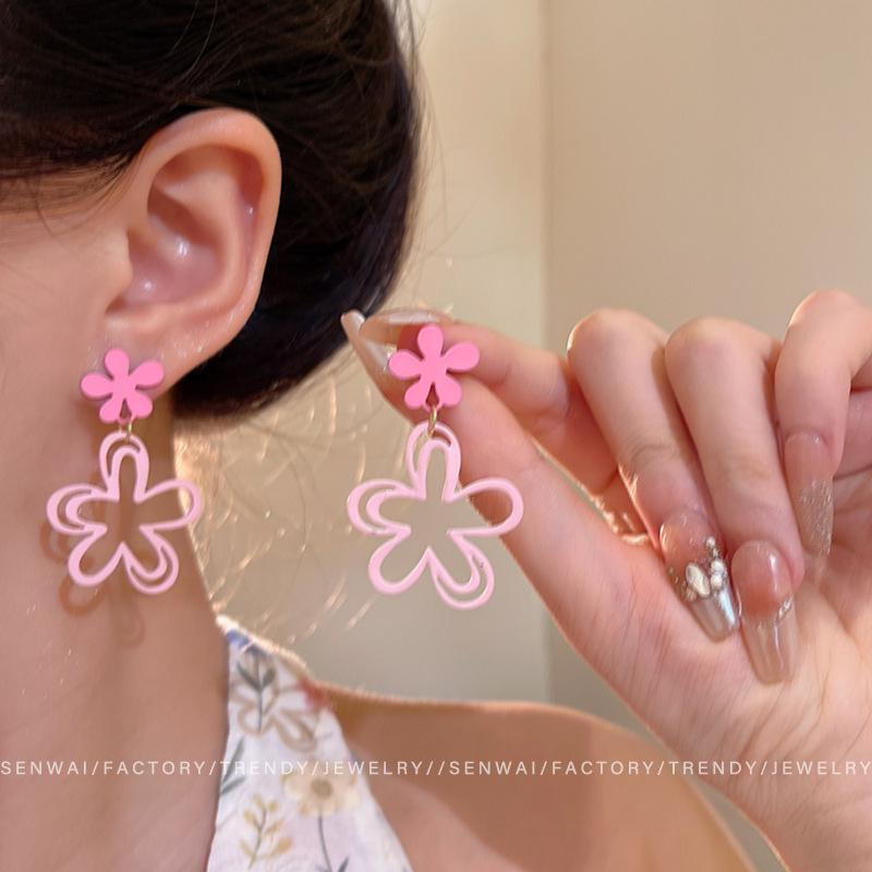 Летние милые серьги с цветами: Универсальные серьги-гвоздики высокого класса с иглой из серебра 925 пробы