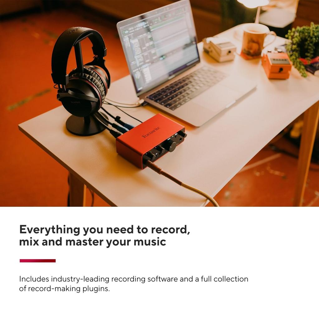 Focusrite Scarlett Solo 4th Generation USB Audio Interface for Guitarists, Vocalists, and Producers - High-Fidelity Studio-Quality Recording with All