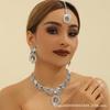 Court Vintage Ожерелье Серьги Подвеска Комплект Женский Индийский Дубай Невеста Роскошный Кристалл Платье Свадьба с 2450