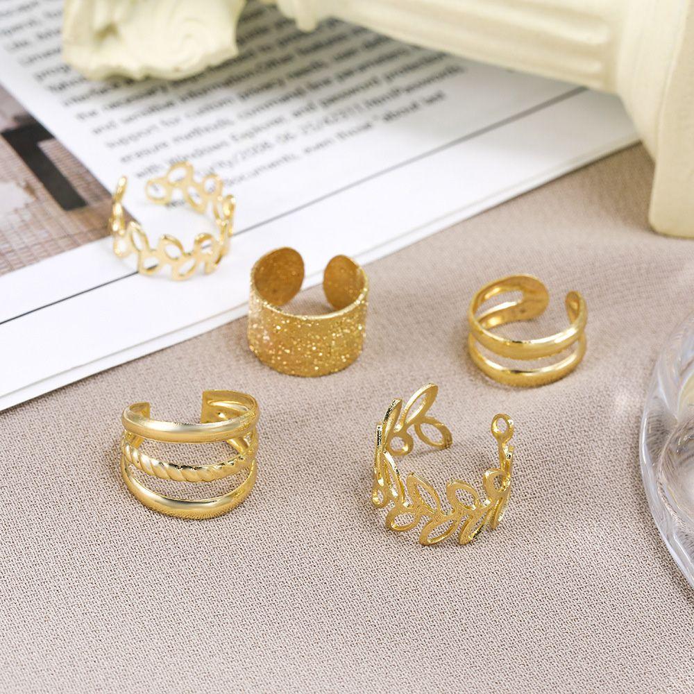 Multi-layer For Women Girl C-Shape Korean Style Earrings Leaves Ear Cuff Ear Bone Clips Earring Set