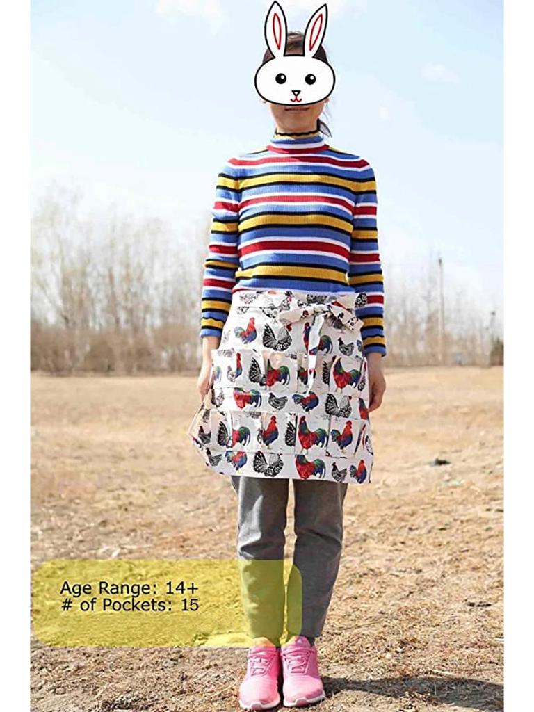 Canvas Egg Collecting Apron: Half-Body, Multi-Pocket Design for Adults and Children