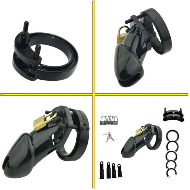 Игрушки целомудрия Пластиковый мужской пояс целомудрия Блокировка члена Клетка Связывание Извращенец Фетиш Ограничения