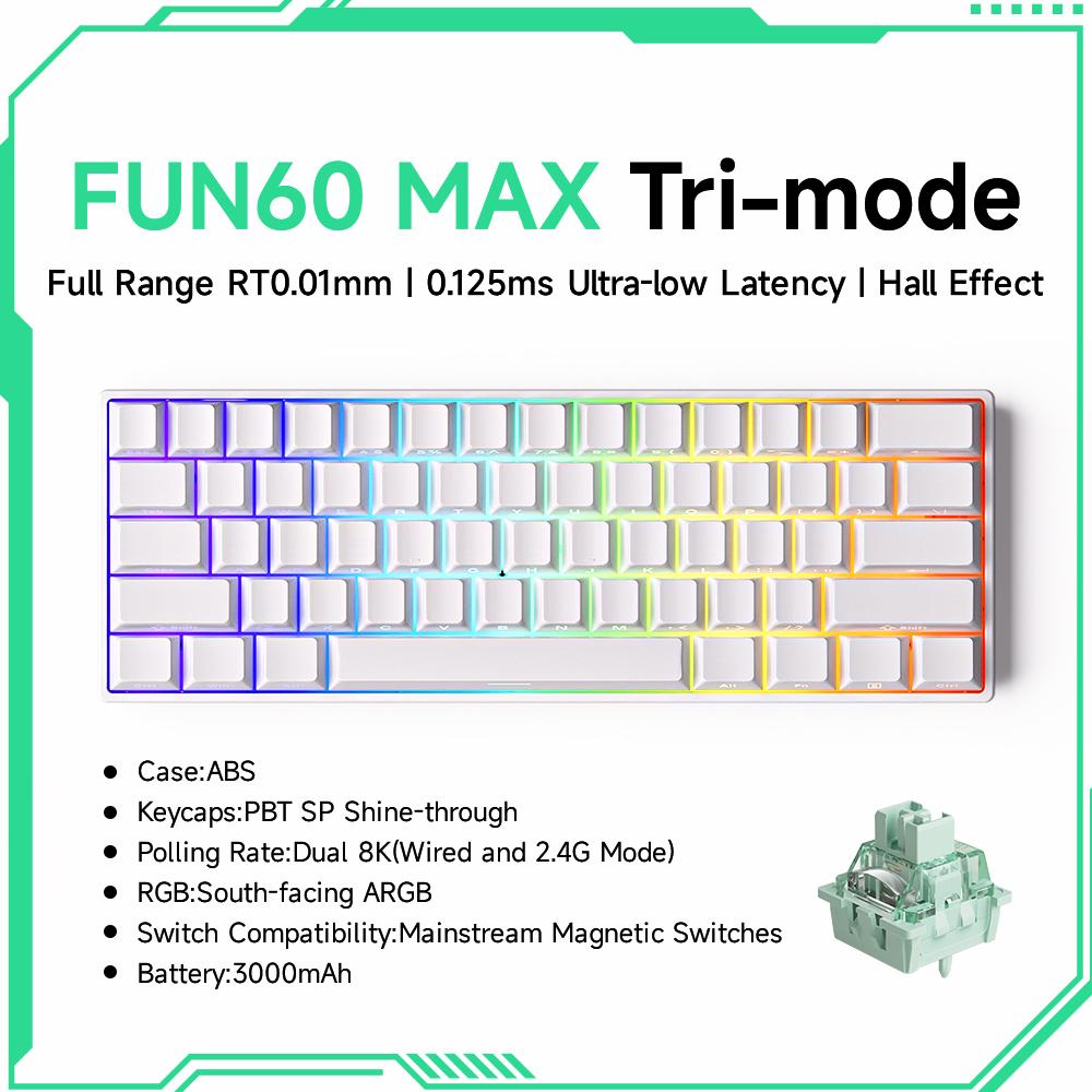 Akko MonsGeek FUN68 FUN60 PRO&MAX HE Magnetic Keyboard 60% 65% Gaming Keyboards Rapid Trigger 8K Custom Keyboard Gamer Esports