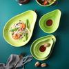 Cartoon Avocado Ceramic Bowl and Plate – Creative Fruit, Salad, or Snack Plate for Kitchen and Family Use