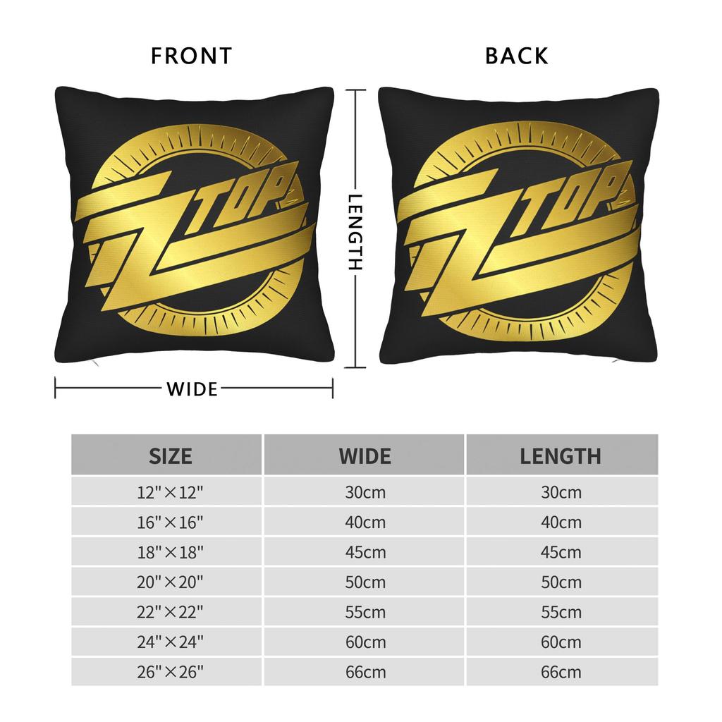 Band Zz Top Pillow Cover Square Cushion Cover Novelty Pillow Case For Couch Sofa Bedroom