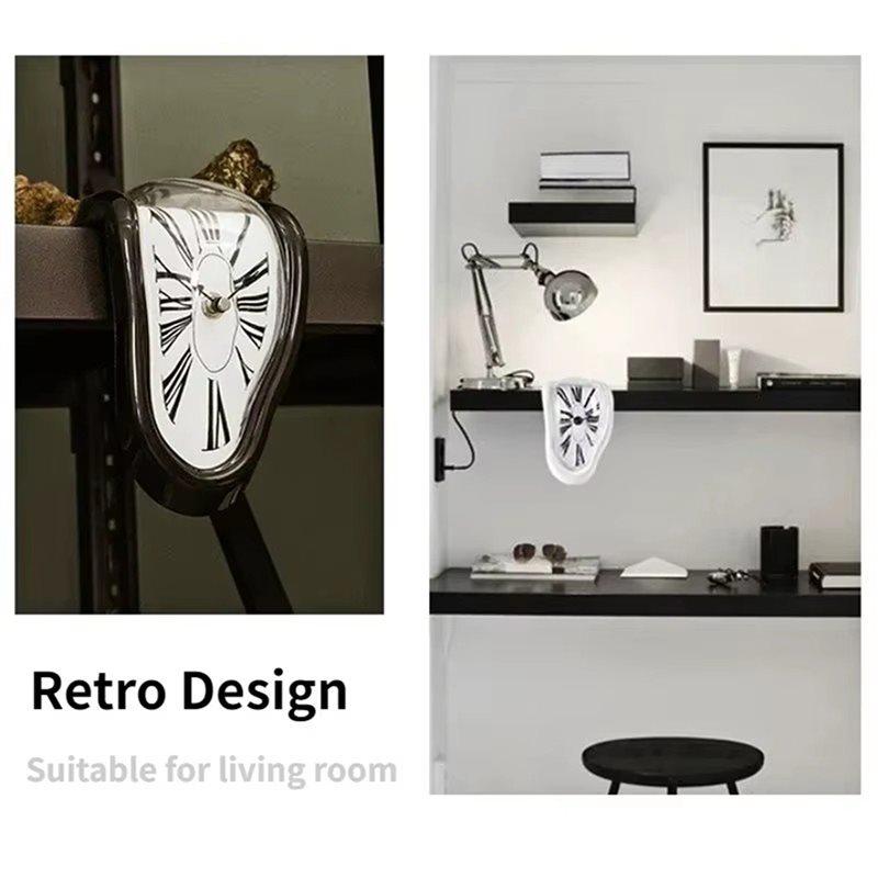 AS60-Twisted Shelf Hanging Surrealist Melted Clock Gift For Decorative Art Inspired Wall Clock Melting Clock For Decorative Shop