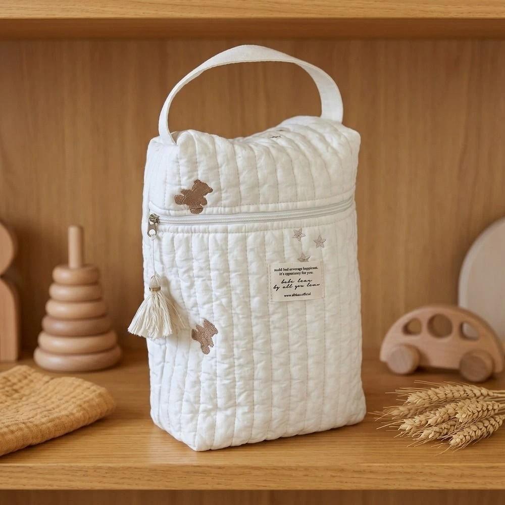 Quilted Baby Diaper Bag Large Capacity Embroidery Mommy Bag Handbags Diaper Organizer  Newborn