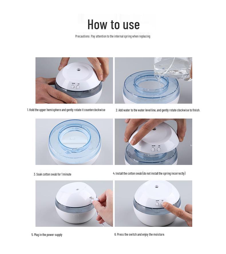 Мини Бесшумный USB Увлажнитель и Диффузор для Эфирных Масел для Дома, Офиса, Общежития - Компактный Очиститель Воздуха