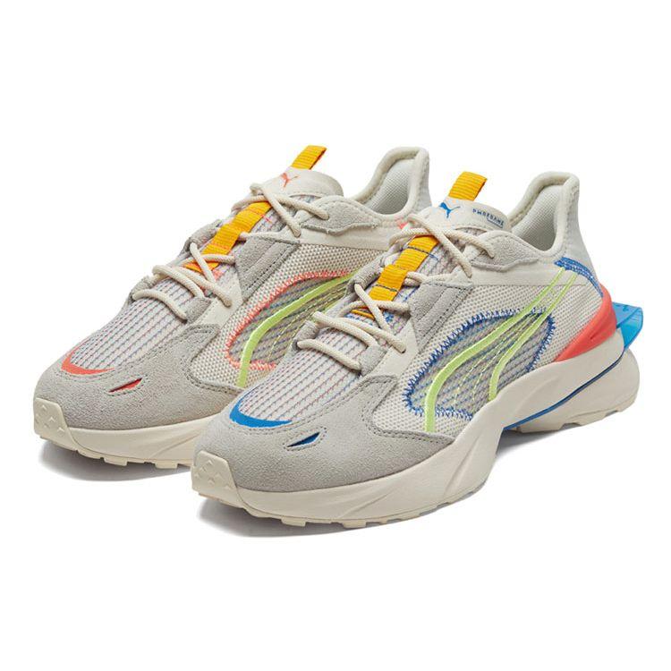 Puma Pwrframe Op-1 Knit Comfortable Shock Absorption Slip Resistant Durable Low Top Casual Running Shoes Unisex Sneaker Off-White 384343-01