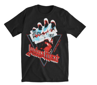JUDAS PRIEST British Steel Треугольник Руки Черный Унисекс S-234XL Футболка A439