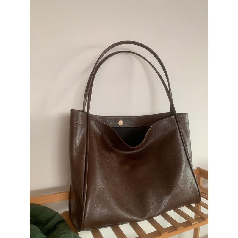 Новая сумка-тоут из мягкой кожи большой вместимости, портативная, нишевый дизайн, на плечо, подмышку, для учебы, поездок на работу