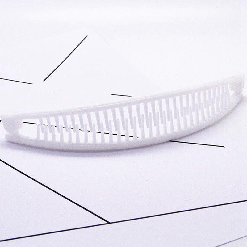Hair Wave Clip Hairpin Shape Plain Comb Clip Ponytail Holder Black/White Korea Bangs Comb Banana Unique