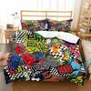Hippie Graffiti Duvet Cover Set King Queen Size for Boys Youth Polyester Comforter Cover Modern Street Art Bedspread Cover