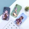 Genshin Impact Keqing Phone Case For IPhone 14 11 12 13 Pro Max X XR XSMax 6 6S 7 8 Plus SE 2022 Soft Square Color Phone Cover