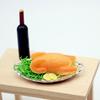 Миниатюрная жареная курица Реалистичная рождественская жареная курица на тарелке Куклы Аксессуар Миниатюрная еда