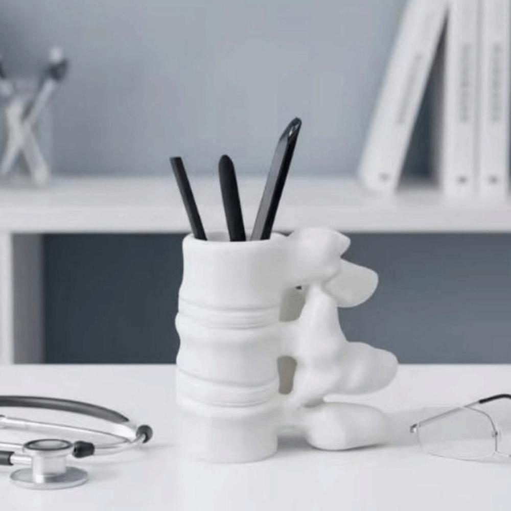 Plastic Spine Shape Pen Holder 3D Printed Simulation Spine Brush Holder Spine 3D Vase Doctors