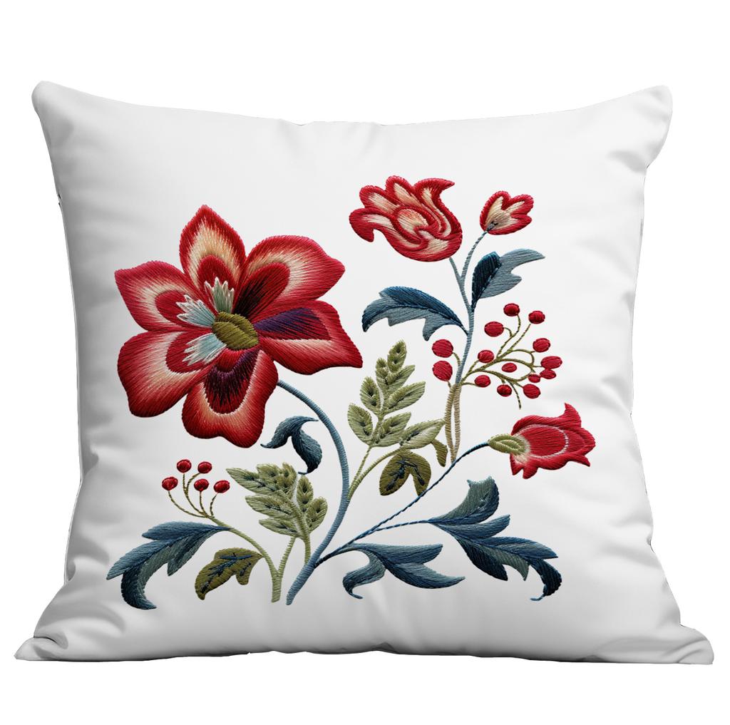 Весенняя и Летняя Наволочка с Имитацией Вышивки Цветы Домашняя Диванная Гостиная Наволочка Новый Стиль Наволочка