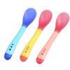 1Pcs Baby Silicon Spoon Baby Safety Temperature Sensing Kids Children Flatware Feeding Spoons