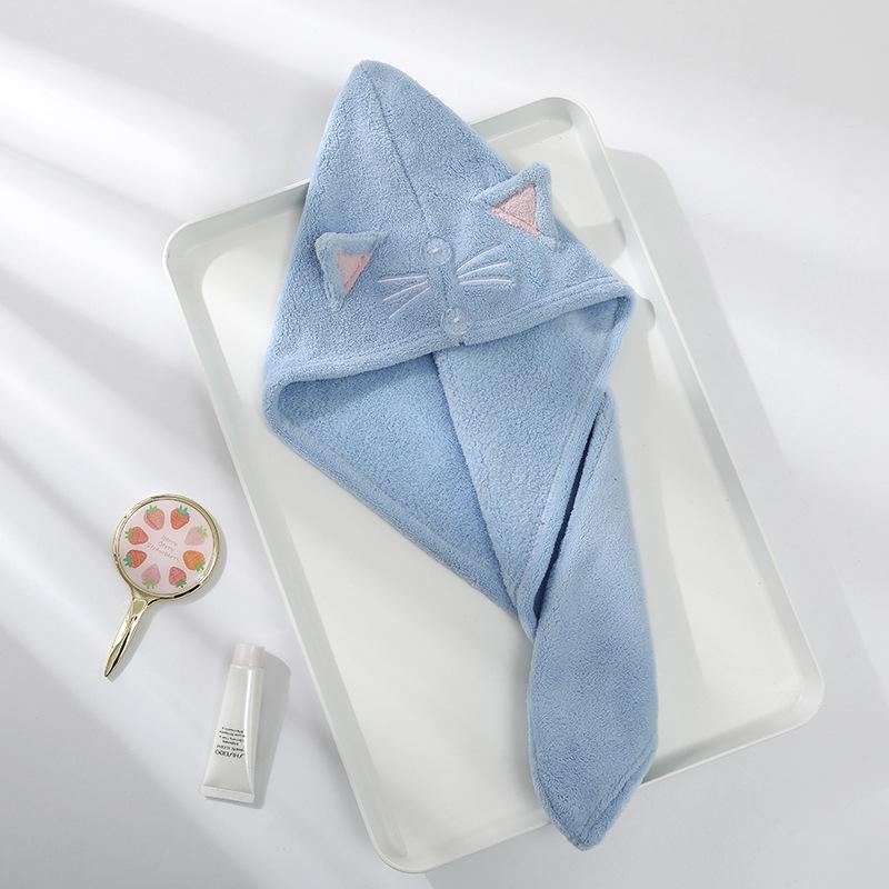 Милая шапочка из кошачьей шерсти, полотенце для волос из микрофибры, длинные волосы, быстросохнущая шапка, банное полотенце, сильное водопоглощающее женское полотенце для вытирания волос