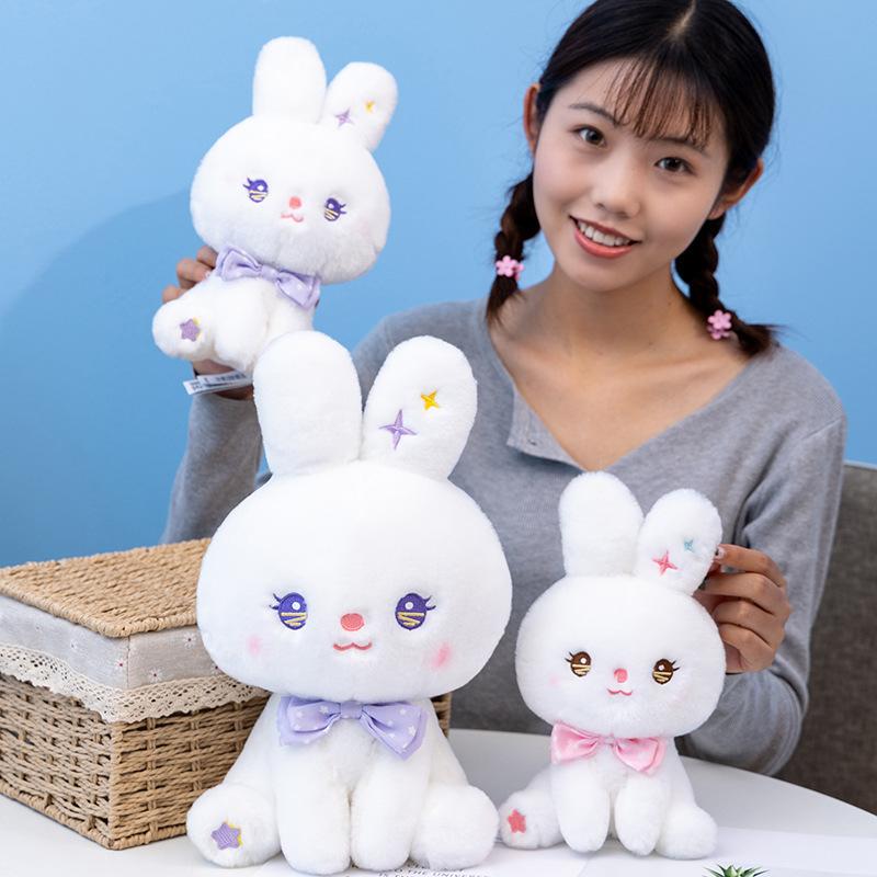 Eight Inch Star Rabbit Plush Toy Doll Cute Little White Rabbit Doll Little Rabbit Children's Birthday Gift