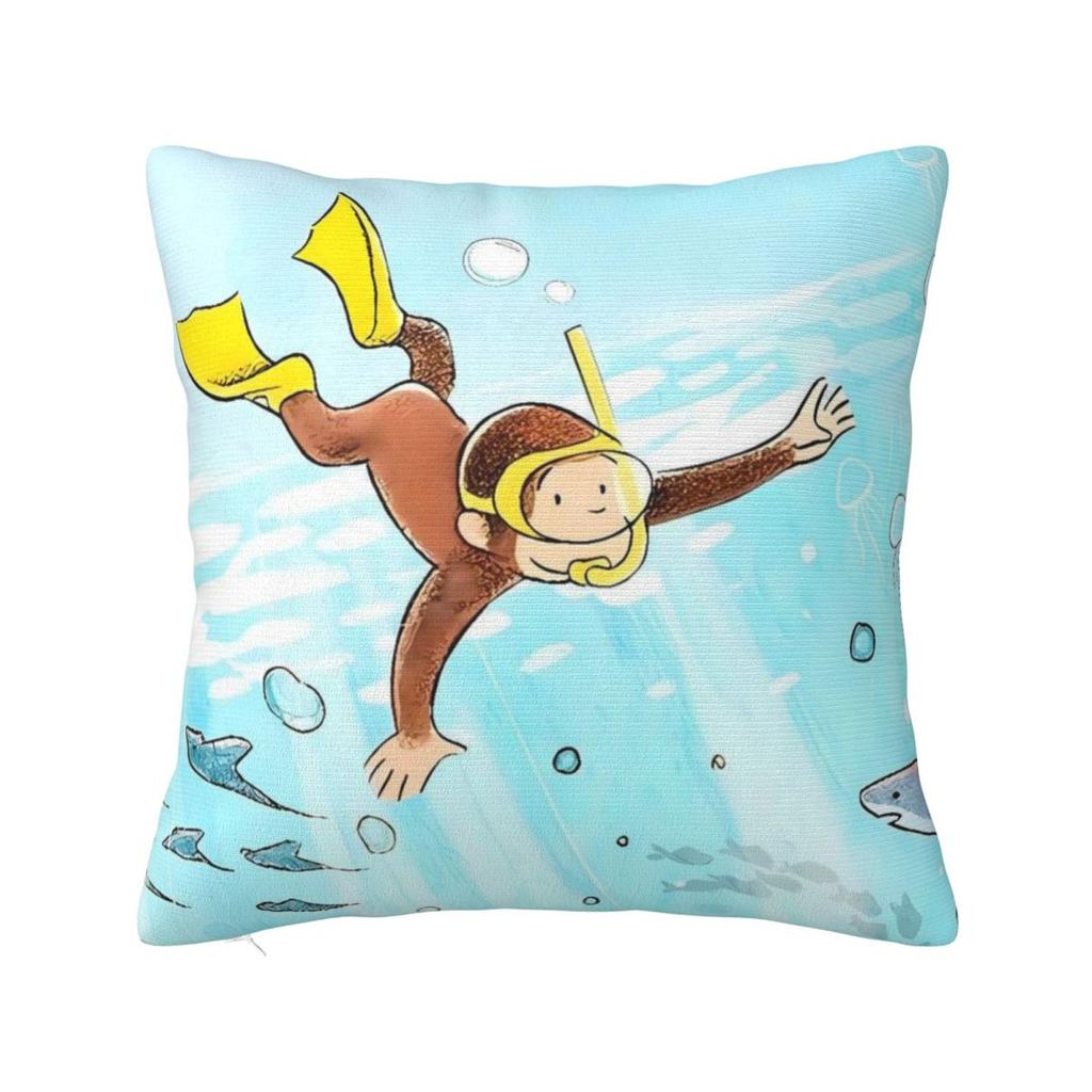 C-Curious George Pillow Cover Morden Pillow Case For Wedding Party Home Decor Cushion Cover Soft Graphic Pillowcases Gift
