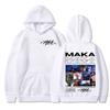 Худи с графикой рэпера Maka для мужчин и женщин, модная одежда в стиле хип-хоп, повседневный удлиненный пуловер с капюшоном, стритвир