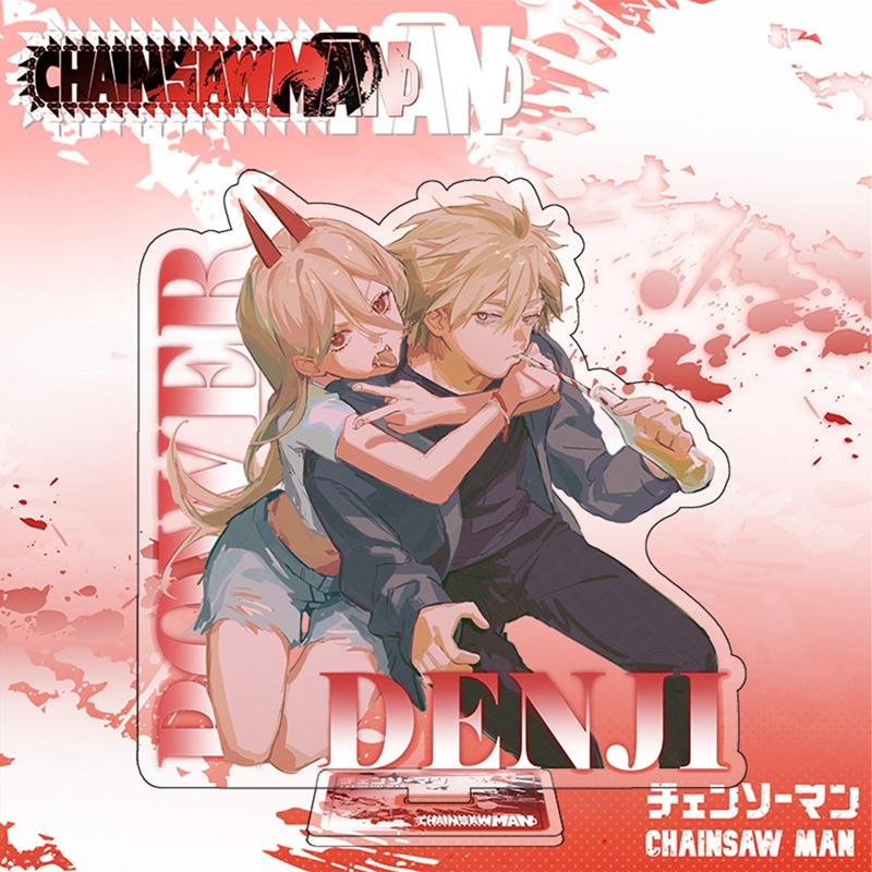 15cm Anime Chainsaw Man Action Figure Stand Model Denji Pochita Makima Power Beam Angel Acrylic Standing Sign Toy Fans