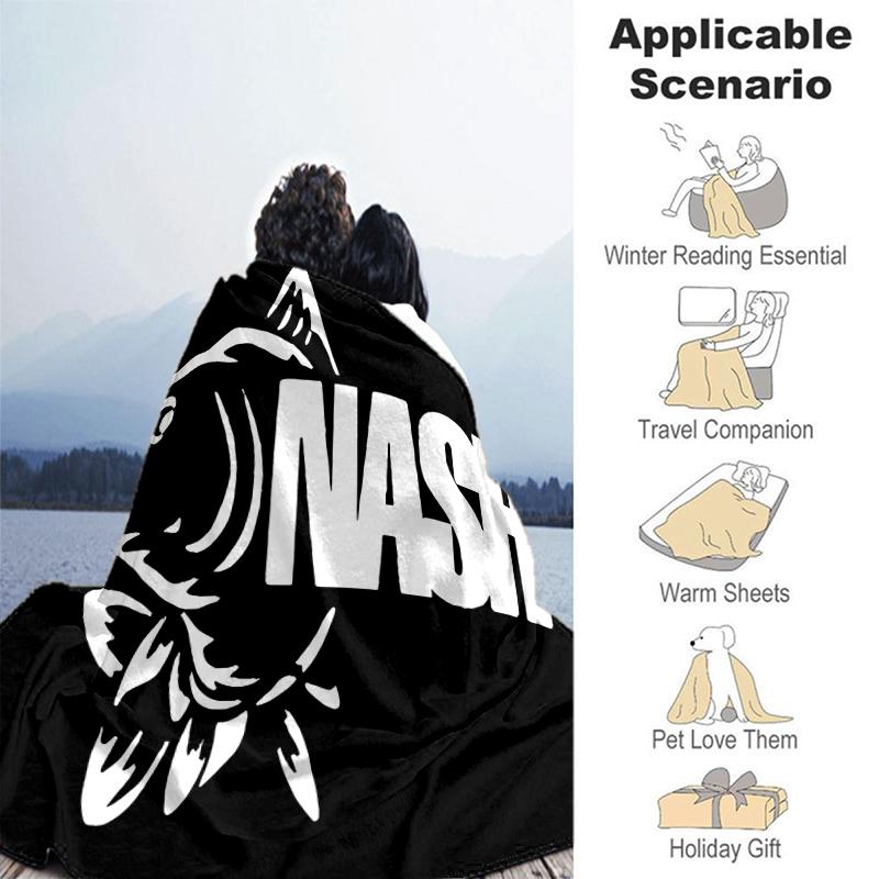 1pc Blanket Nash Tackle Print Design, Lightweight Blanket for Sofa, Bed- Soft &Warm, Gift for All Seasons like Christmas, Halloween