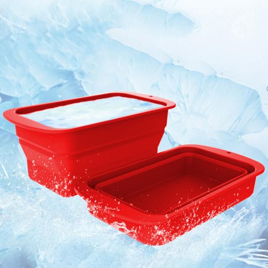 Складная силиконовая форма для кубиков льда, легко извлекаемая из формы, быстрая заморозка, усиленная большая форма для изготовления кубиков льда