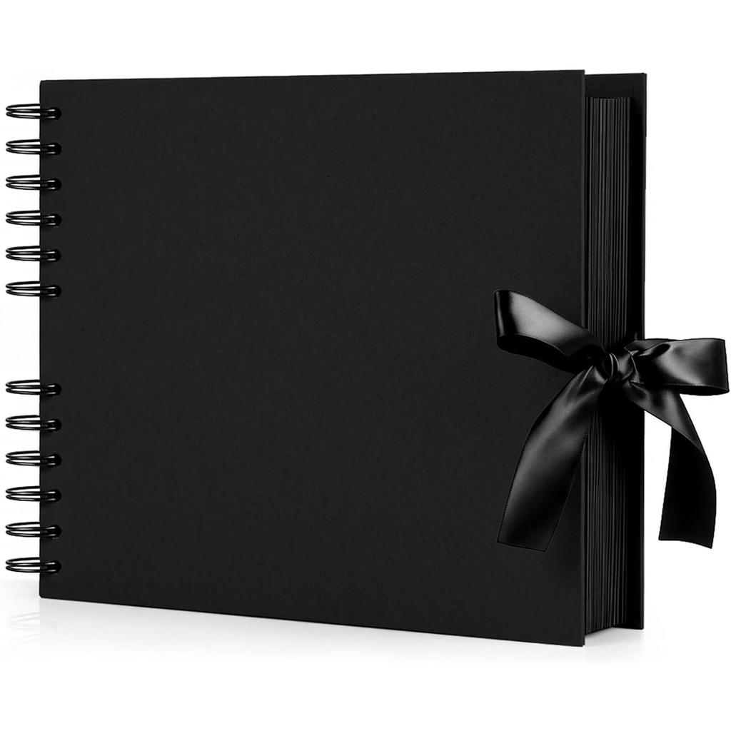 Blank Black/Brown Scrapbook Album – 40 Pages of 300g Acid-Free Cardstock for Modern Collage & Art Journals