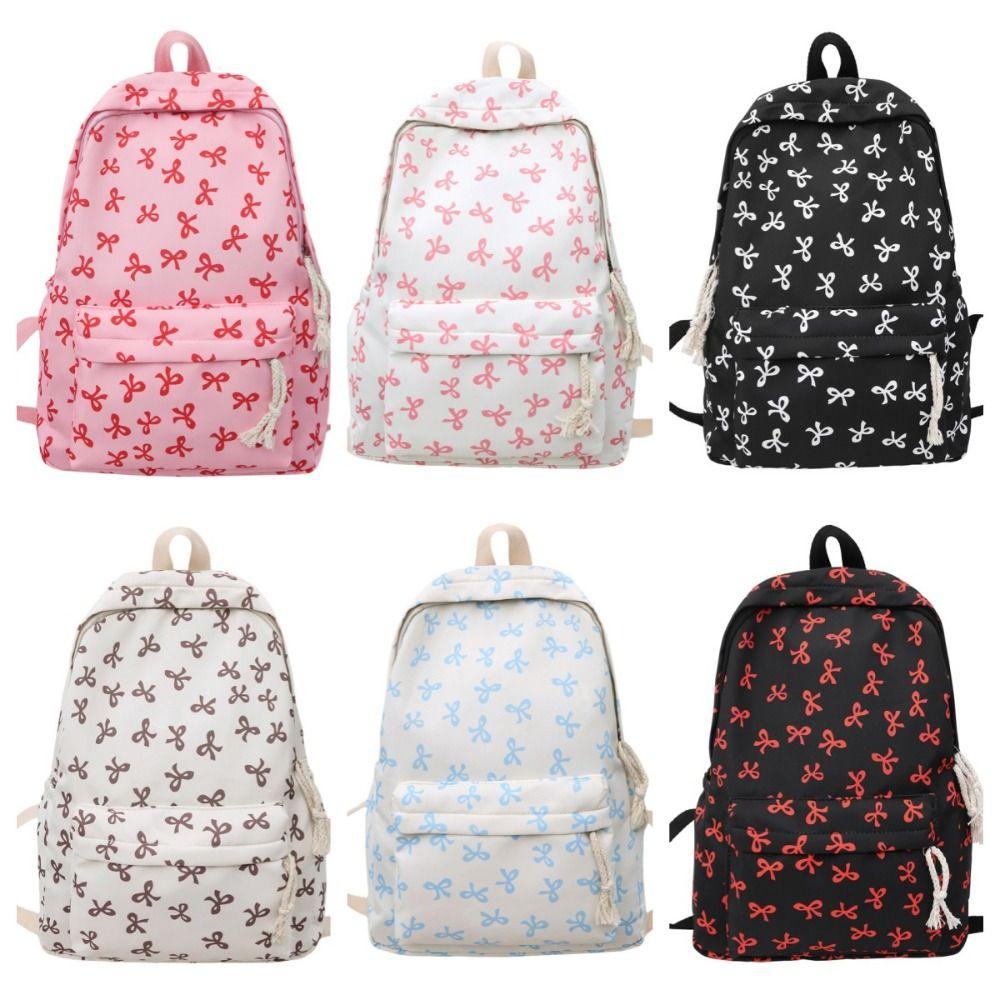 Large Capacity Bow Backpack Lightweight Teenagers Shoulder Bag Students School Bag Ladies/Girls