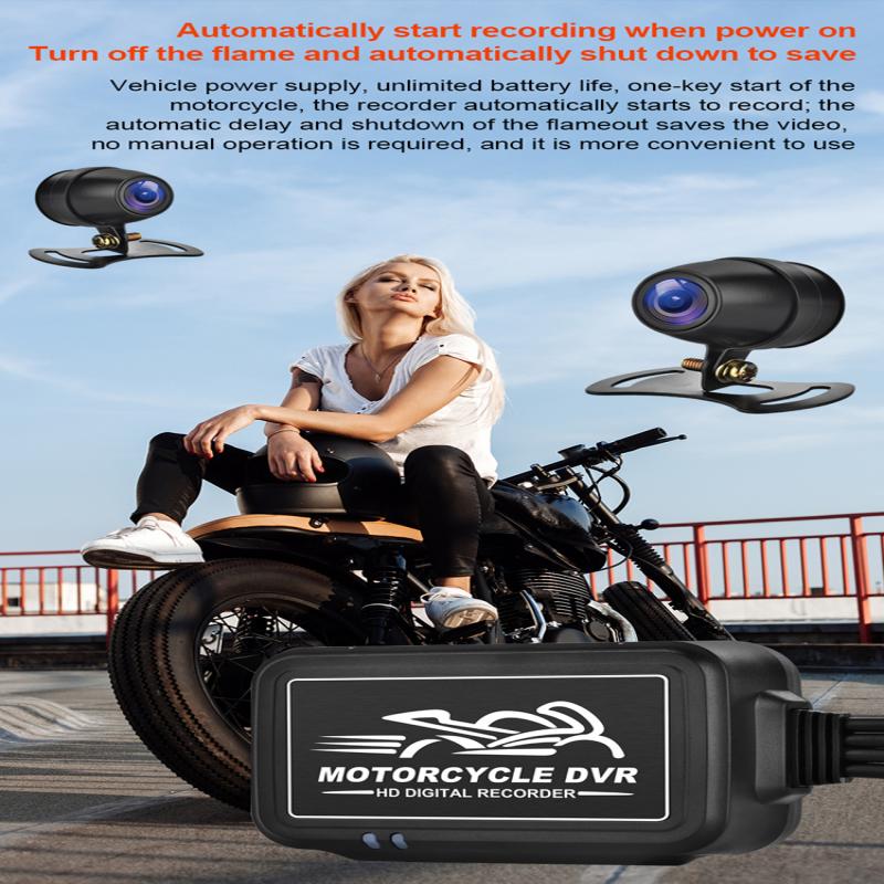 WIFI Мотоциклетный видеорегистратор DVR Двойная 1080P передняя и задняя водонепроницаемая камера для мотоцикла Поддержка воспроизведения видеозаписей Регистратор