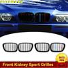 Car Front Bumper Kidney Grille Racing Grills For BMW E39 525 528 530 535 M5 1997 2003 Replacement Double Slat Gloss Black Grille