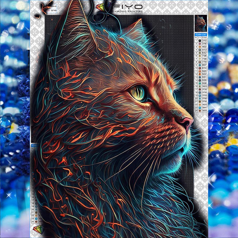 5D Алмазная картина Полный Алмазный кот Алмазная картина Ручная работа Diy Алмазная мозаика Картина Украшение дома