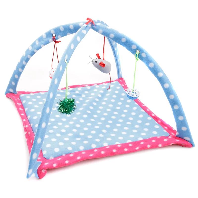 Игрушка-лежанка для кошки, палатка для котенка с 4 подвесками-игрушками с колокольчиками, легкий гамак для кошки, безопасный, многофункциональный, подходит для дома, аксессуары для собак, декор
