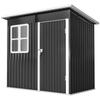 Garden Shed, Garden House with Window, Lockable Door, for Garden, Patio, Steel, 221L x 133W x 190H cm, Grey