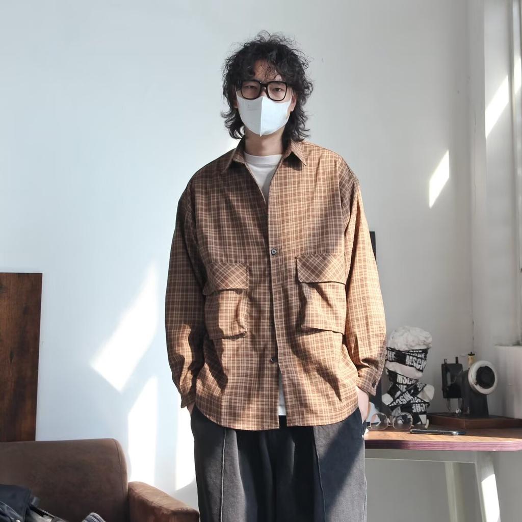 2024 Letter Long Sleeve Shirt Japanese Hong Kong Style Ins Loose Shirt Boys Summer Trendy Versatile Casual Coat