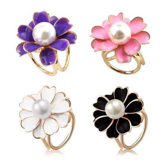 Привлекательный шелковый шарф с пряжкой, красивые аксессуары для одежды из сплава, три кольца