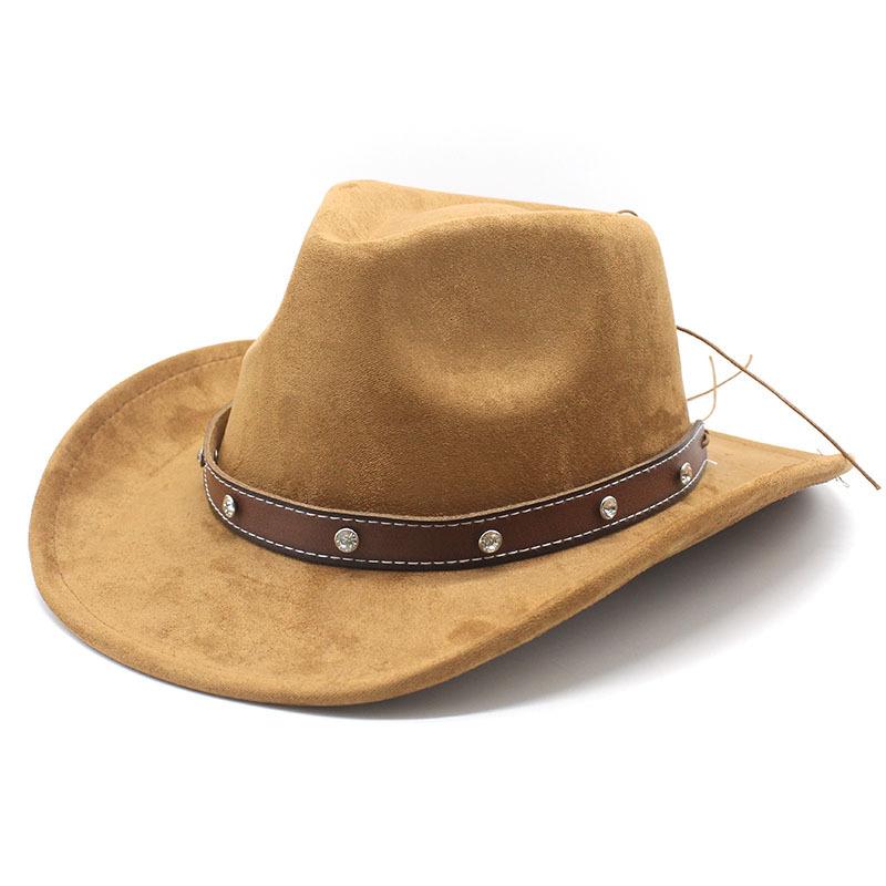 Замшевая перевернутая ковбойская шляпа Мужские и женские шляпы Мужские и женские этнические шляпы с загнутыми полями Шляпы в стиле французского джаза
