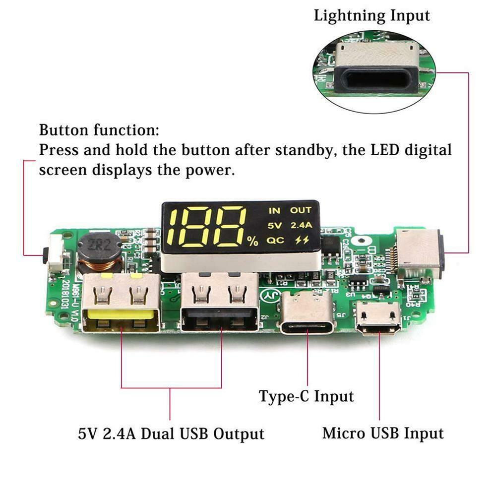 Charging Module Dual USB Battery Charger Board 18650 Charging USB Charging Lithium Battery Charger