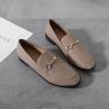 Small Leather Shoes Women's Style New Retro Loafers Women's One-pedal Flat-soled Single Shoes