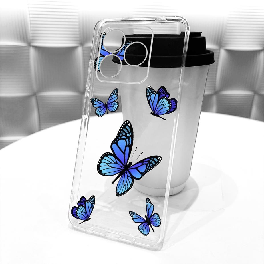 For Honor X5C Plus Case NLA-LX1 Stylish Butterfly Painted Cover Clear Silicone Phone Case For Honor X5C HonorX5C Plus Soft Shell