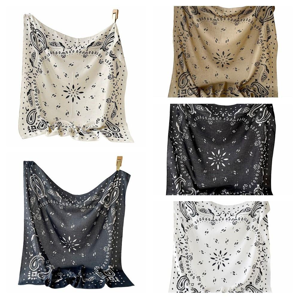 Breathable Cashew Nut Print Silk Scarf Korean Style Square Handkerchief Small Scarves Beach