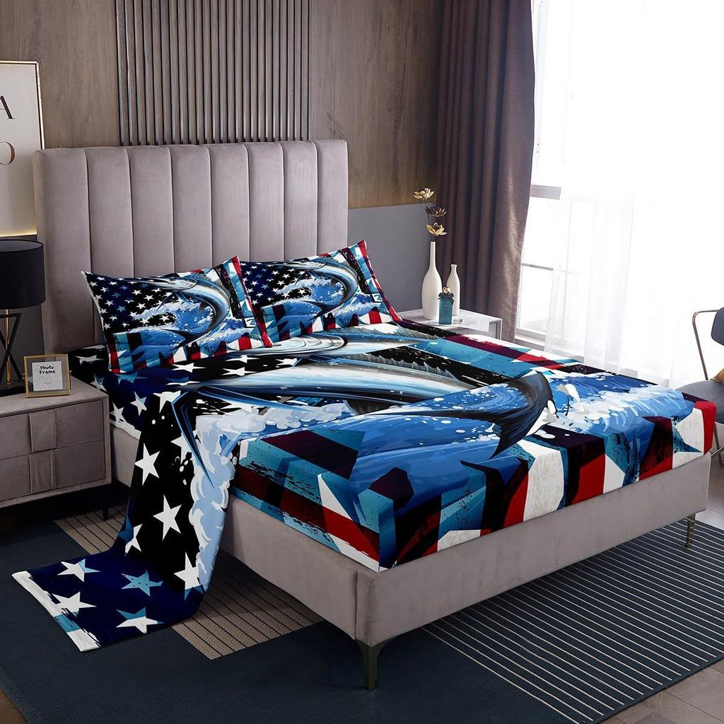 Крыса Грызун Узор Шапка для кровати Комплект постельного белья из четырех предметов Спальня Общежитие Постельное белье Украшение