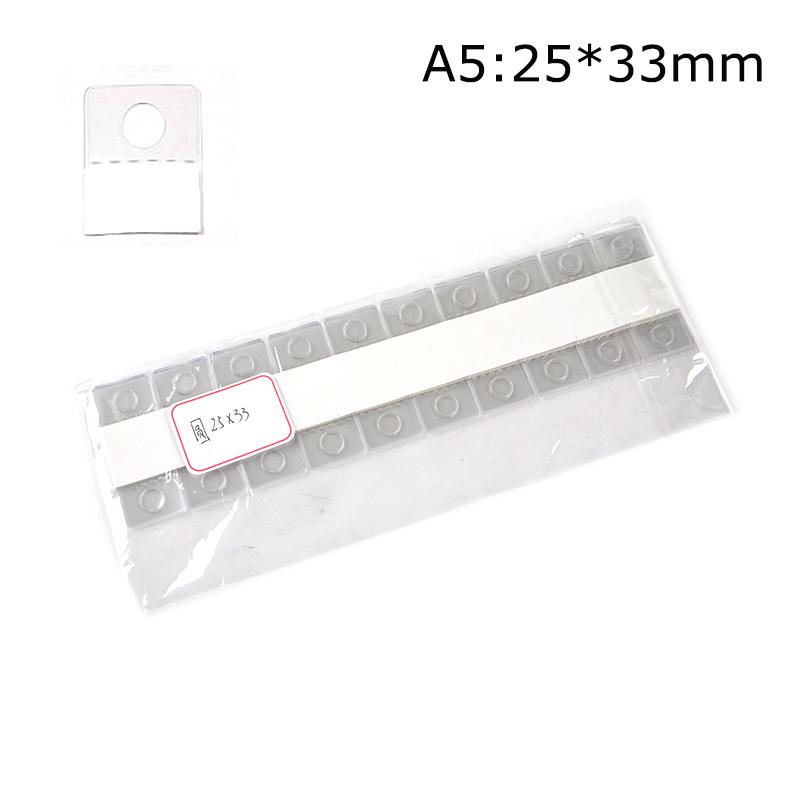 100 шт. ПВХ клейкие бирки с прорезями и отверстиями для подвешивания крючки для коробок с товарами сумки вешалки дисплей