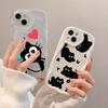 LZ11 Cat Cute Art Design Clear Soft Wave Phone Cases for Samsung S24 S23 Ultra S20 A54 A14 A52s A51 Huawei Honor 90 Realme OPPO Protection Back Cover