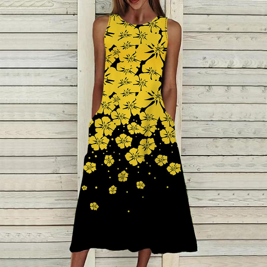 Летнее модное сексуальное платье без рукавов, мягкое повседневное платье с 3D принтом падающих цветов, платье на бретельках без рукавов, летнее платье на подтяжках