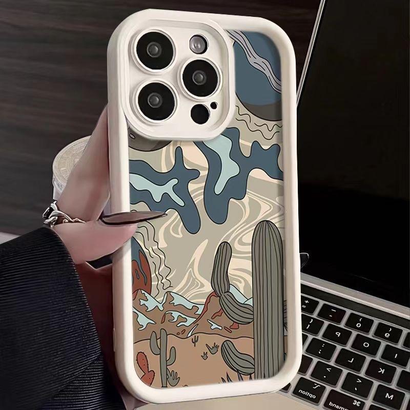 Персонализированный ретро-пустыня для чехла мобильного телефона iPhone15Pro 14plus Apple 13 Pro креативный 12 мягкий x/xs