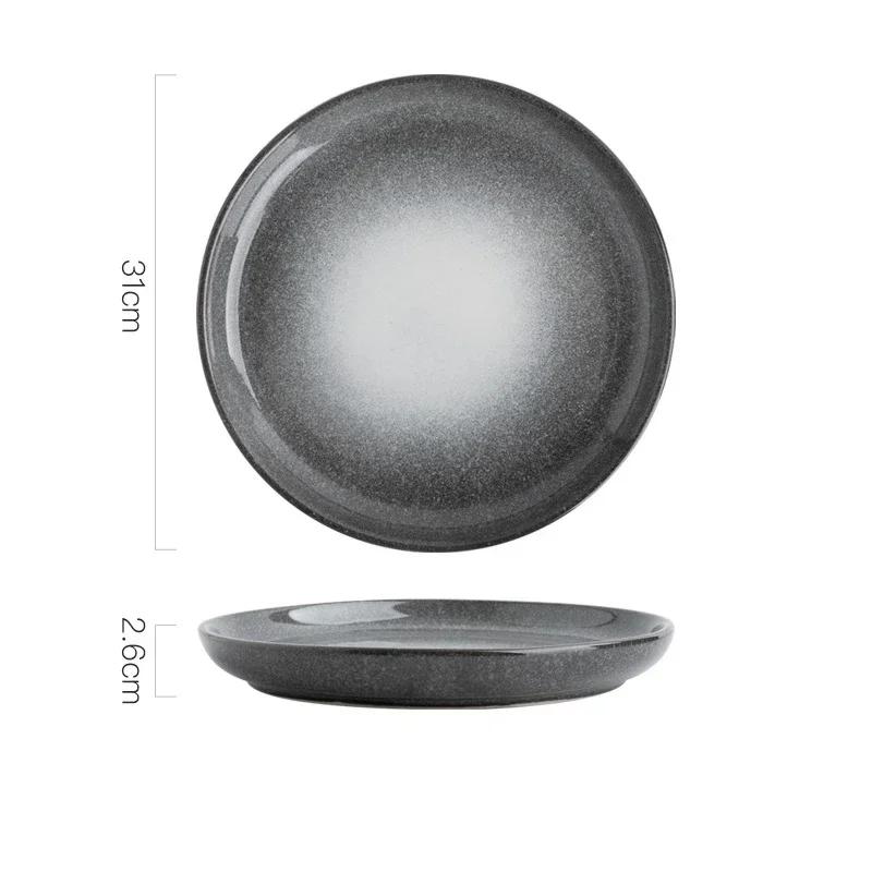 Ретро Креативные Керамические Тарелки Роскошные Рестораны Отеля Тарелка для Стейка Плоская Тарелка Вкусные Блюда Обеденная Тарелка Изысканная Домашняя Посуда